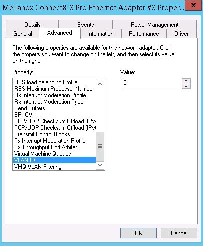 Setting the VLAN ID property to 0 when setting up multiple VLANs in the same interface.