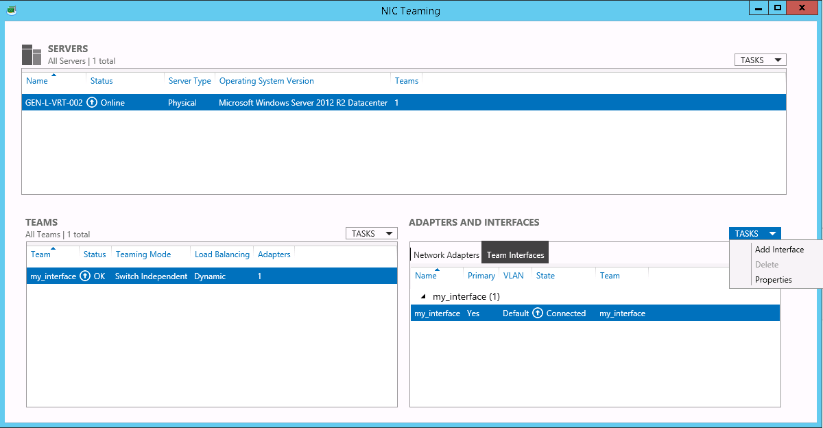 Adding a new interface with VLAN ID 0 for default configuration