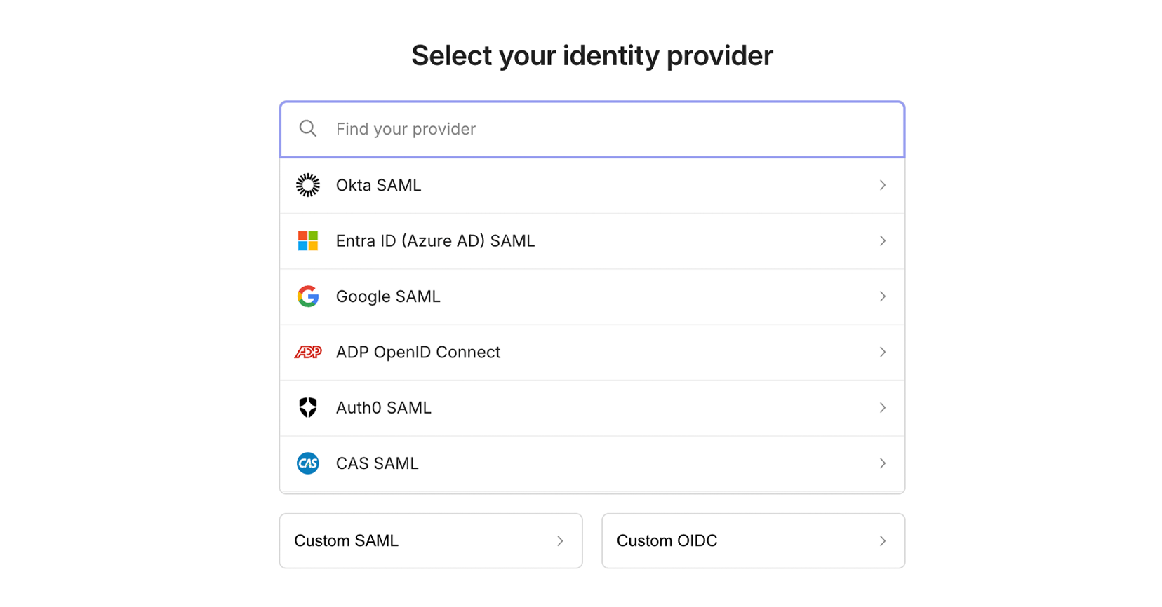SAML SSO configuration