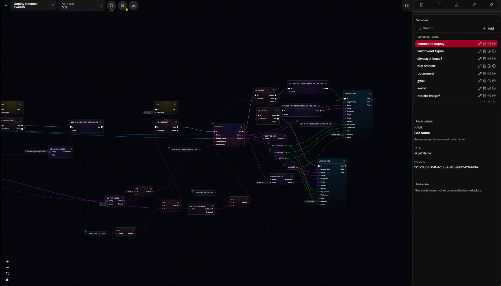 Diagram showing nodes, edges, and variables connected in a directed graph