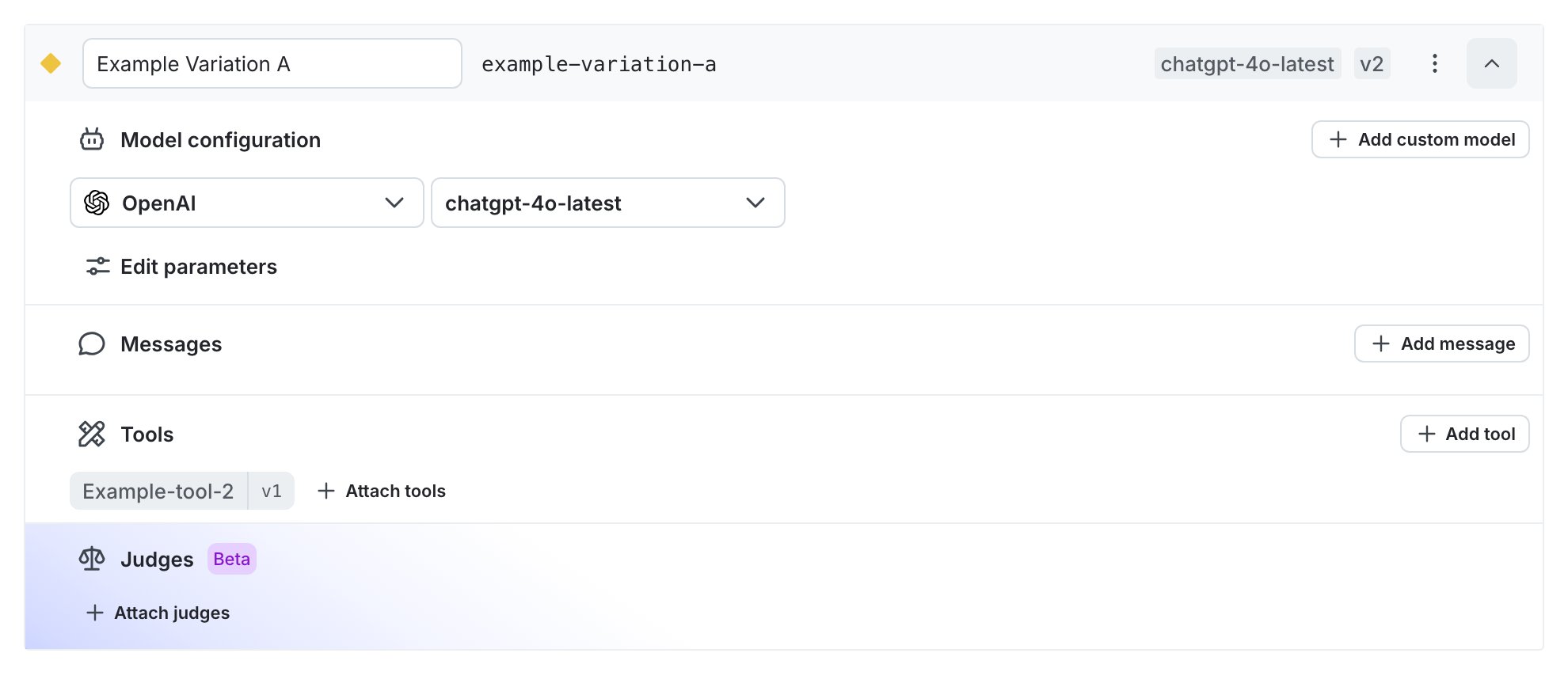 A variation editor with an attached tool.