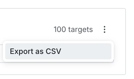 The overflow menu for a list-based segment with the "Export as CSV" option displayed.