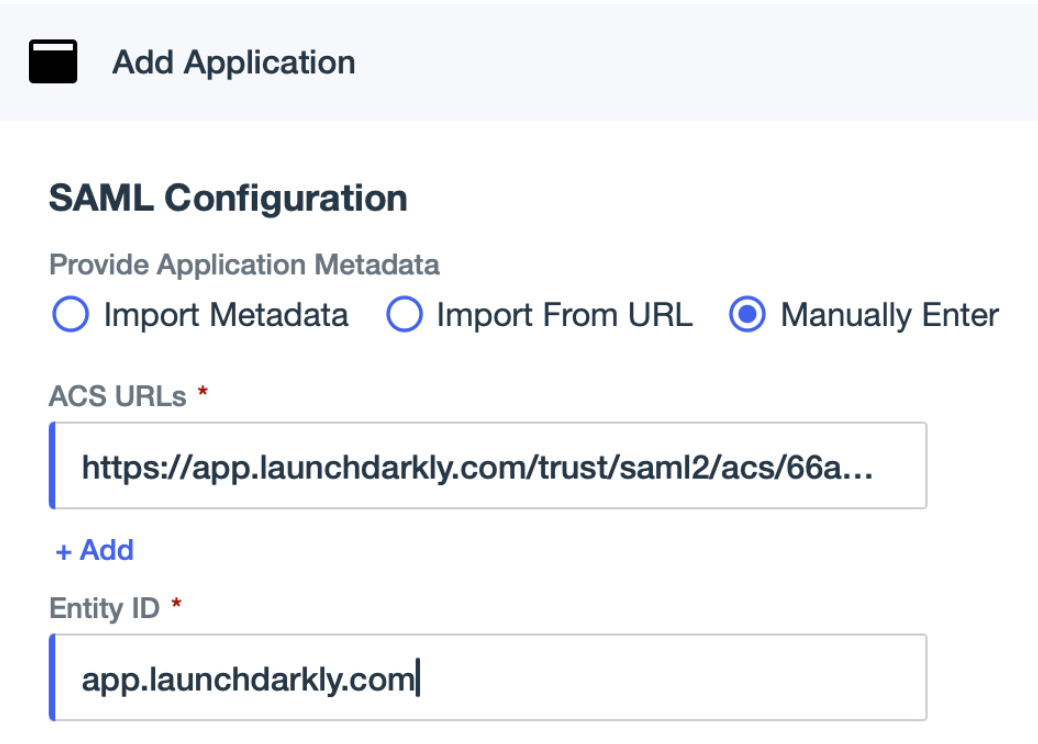 The "Applications" screen in PingIdentity.