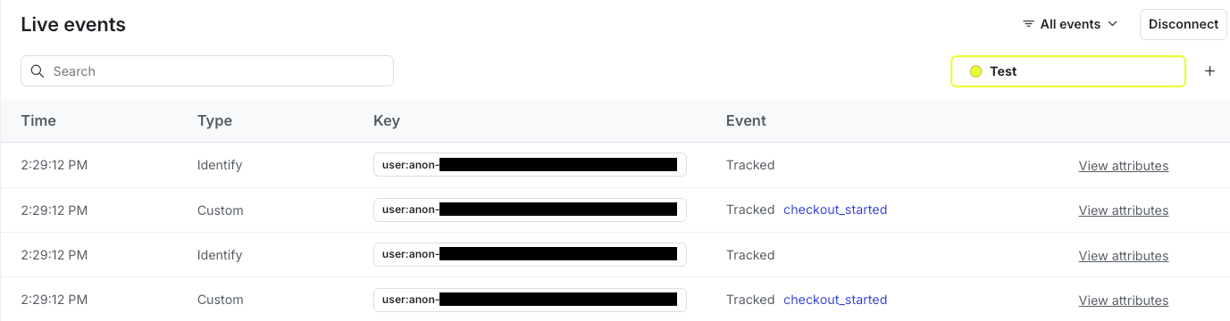 Shopify events data in LaunchDarkly.