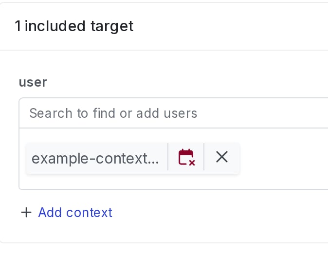 An individually targeted context included in a segment.