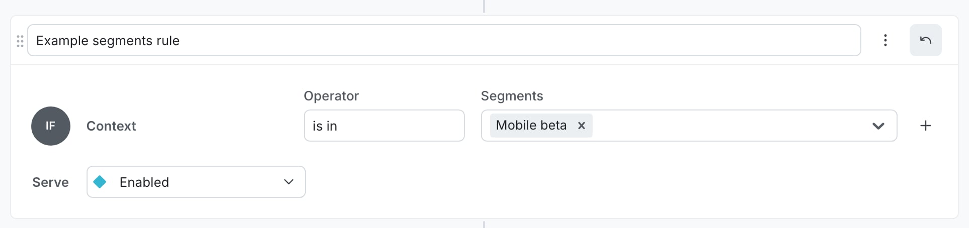 A flag rule targeting a "Mobile beta" segment.