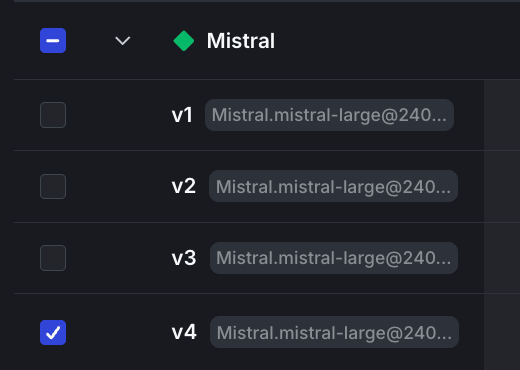 Select a variation to see its evaluations