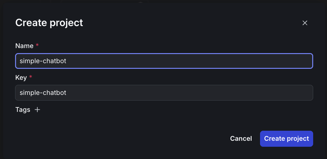 Creating a new project in LaunchDarkly
