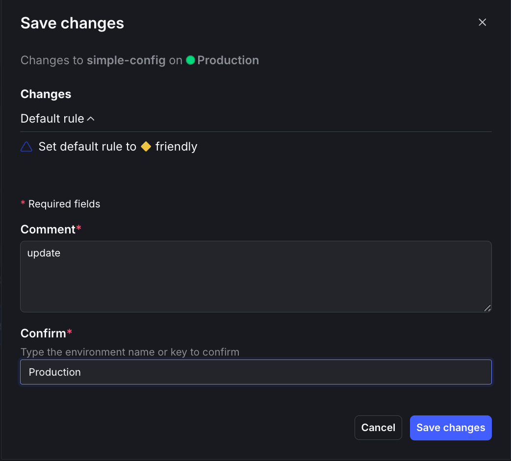 Saving the default friendly variation