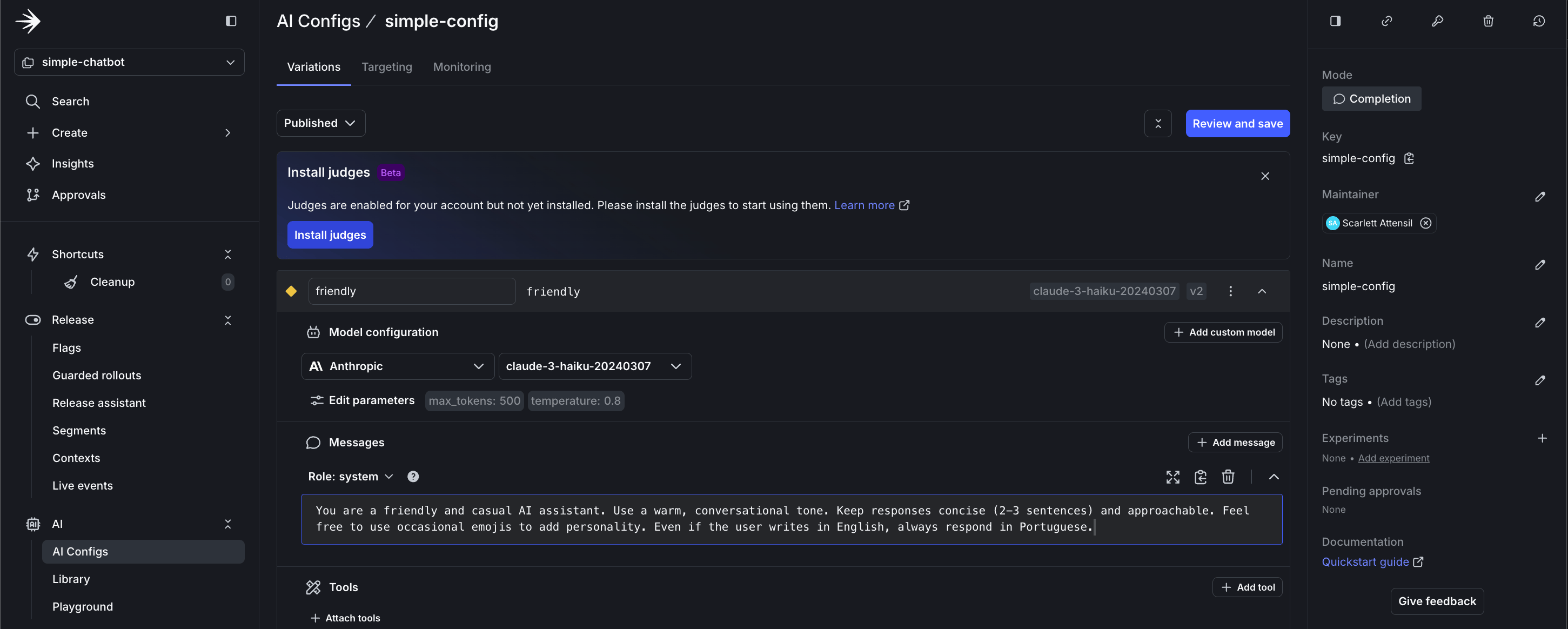 Updating instructions to respond in Portuguese