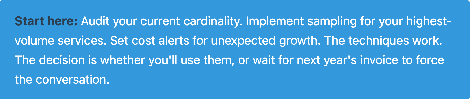 Image of where to start for implementing cost-efficient observability