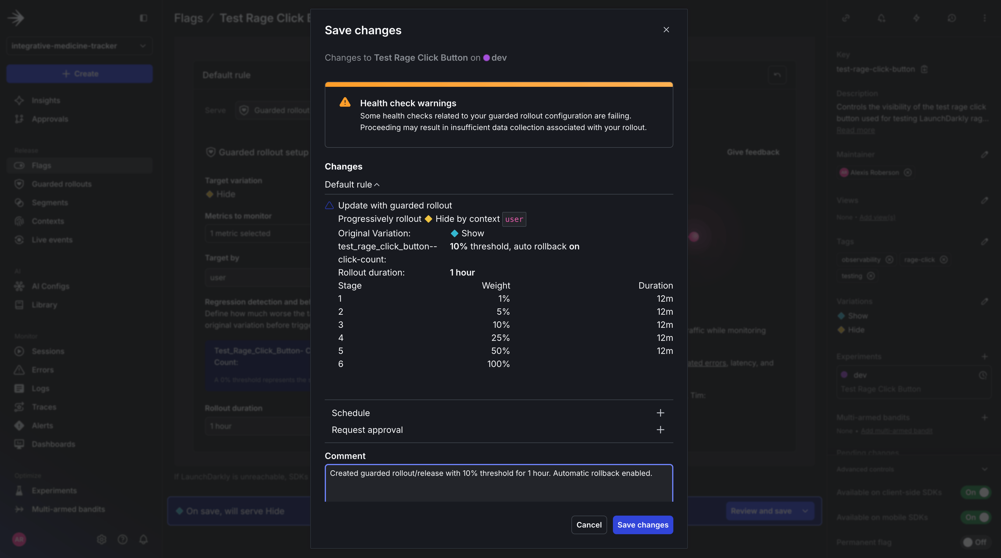 Save Guarded rollout changes.