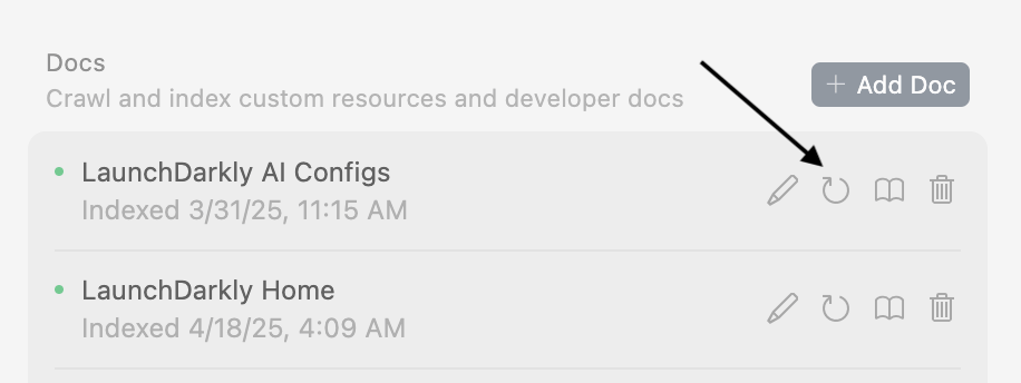 Existing documentation that Cursor has indexed.