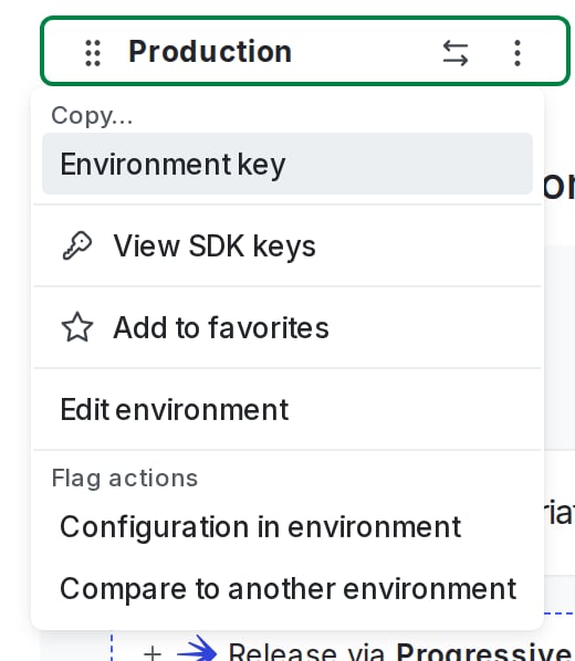 The environment overflow menu.