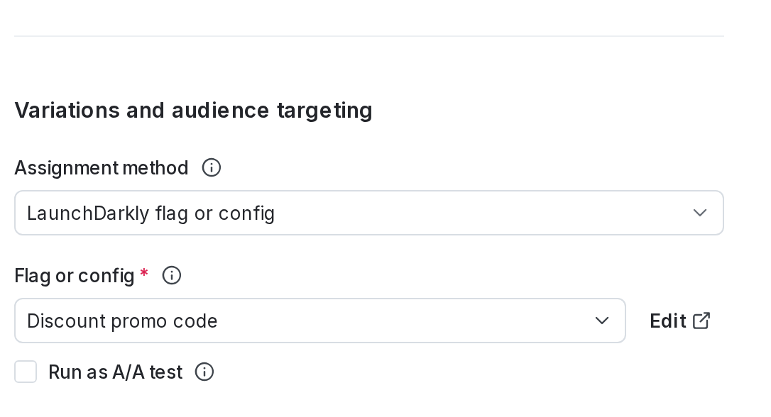 The "Audience targeting" section with the default rule chosen.