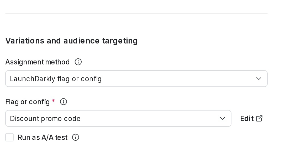 The "Audience targeting" section with the default rule chosen.