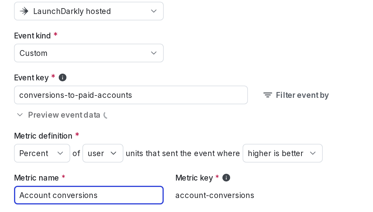 A custom conversion binary metric.