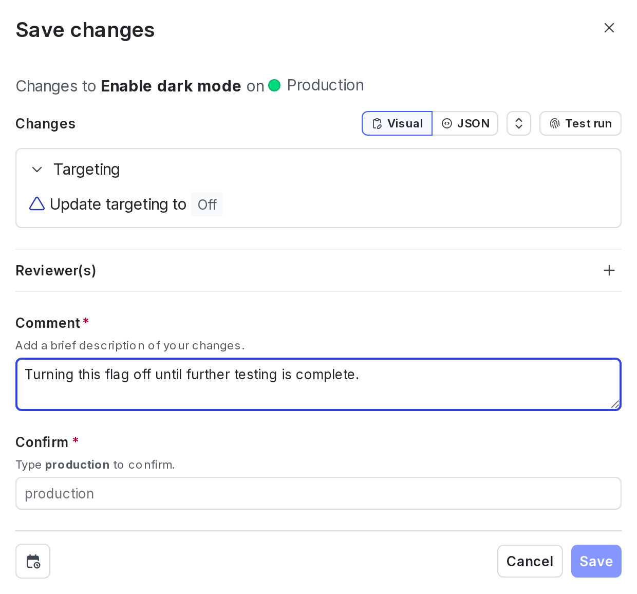 The "Save changes" dialog.