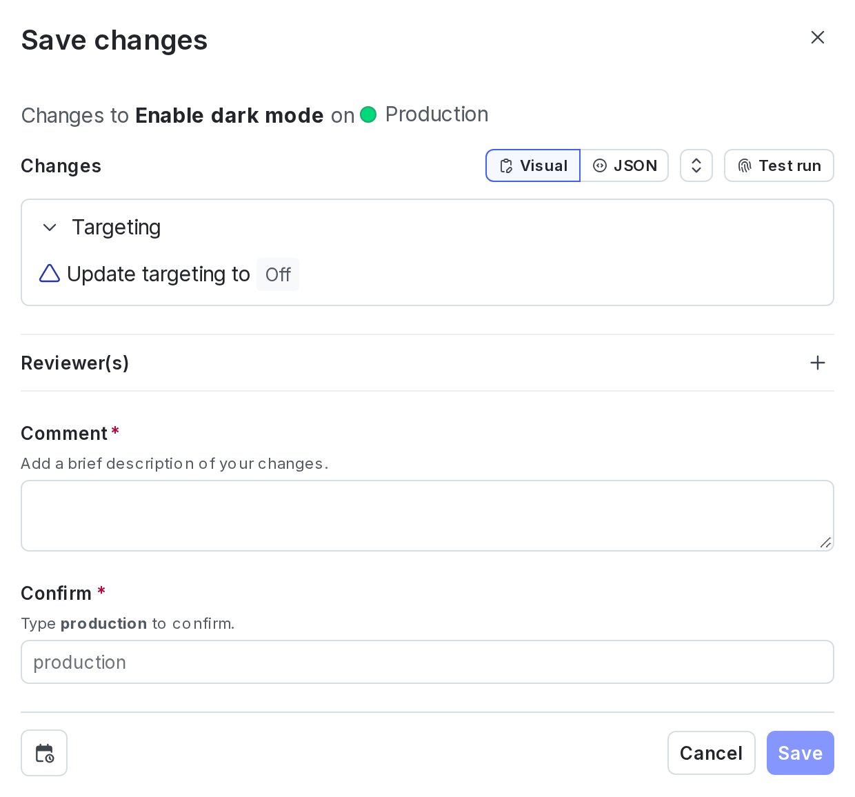 The "Save changes" dialog.