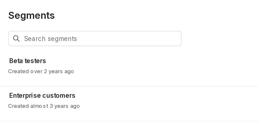 The "Segments" list.