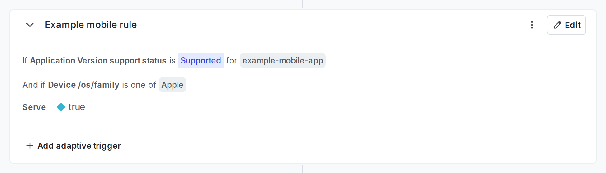 A targeting rule for mobile apps.