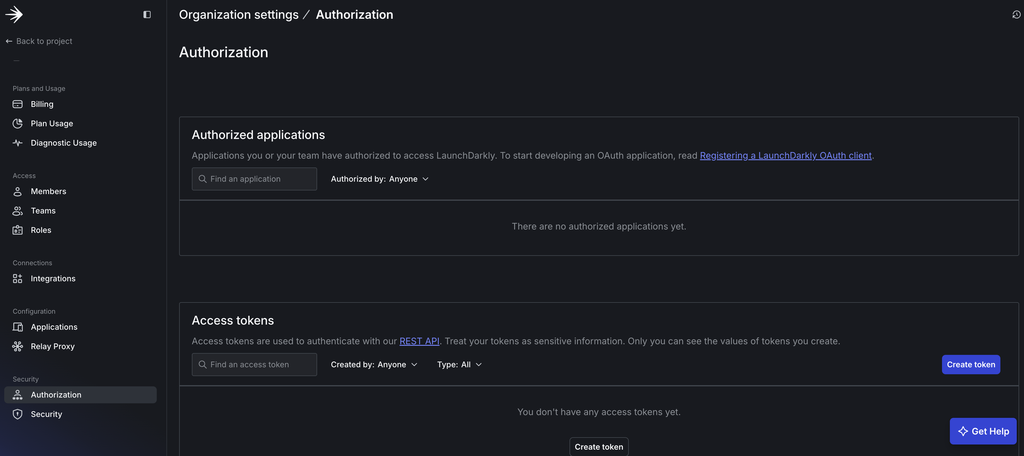 API Token Creation