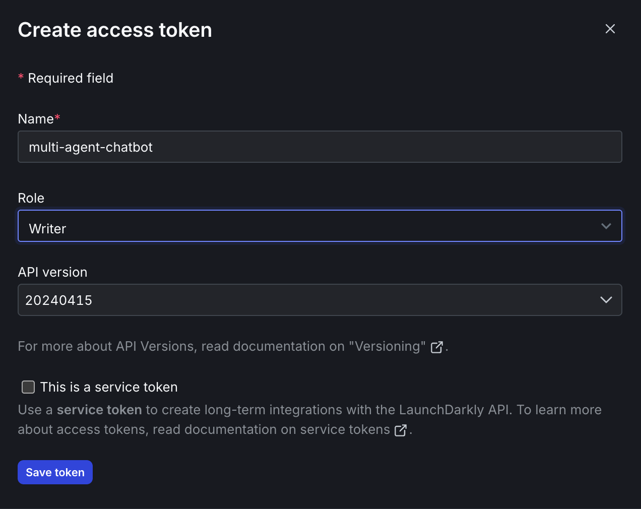 Name API Token