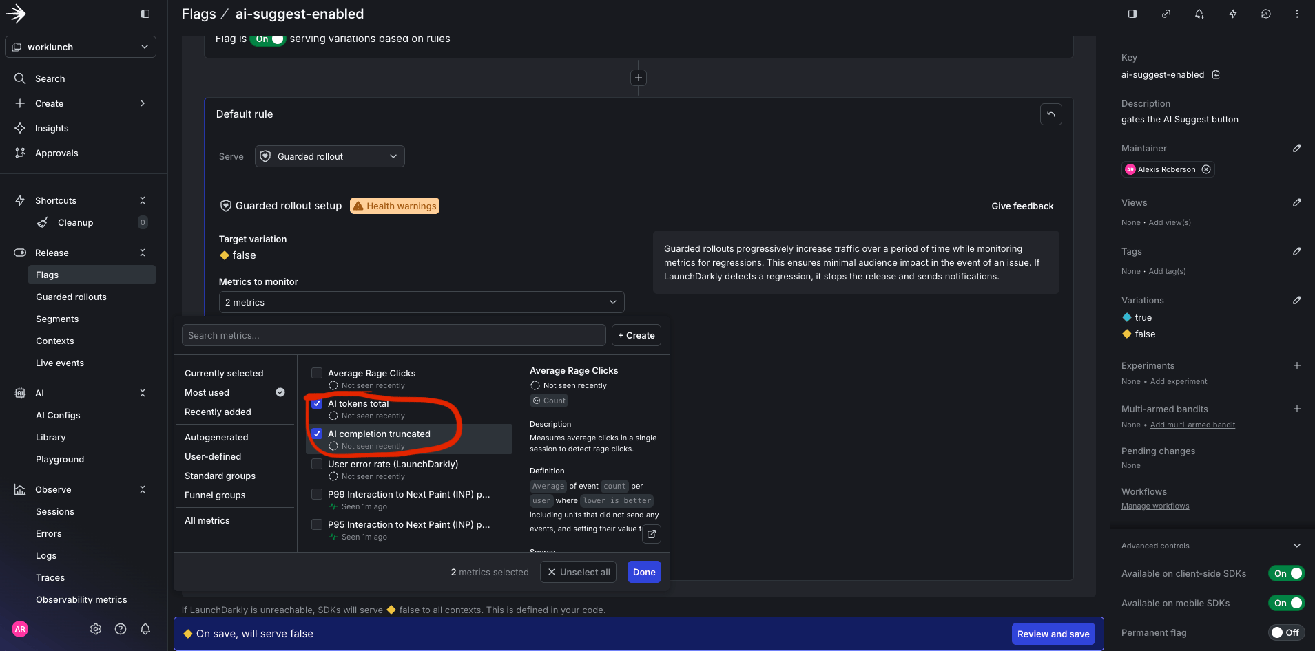 Select both GR metrics