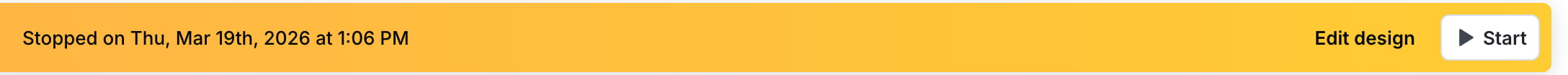 An experiment with the "Start" button called out.