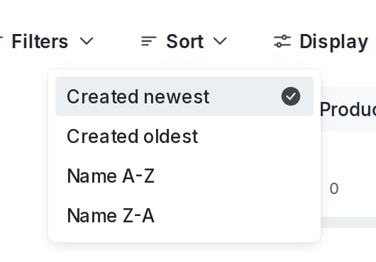 The "Sort" option on the Flags list.