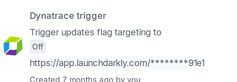 A trigger with the URL obscured.