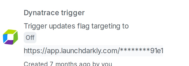 A trigger with the URL obscured.
