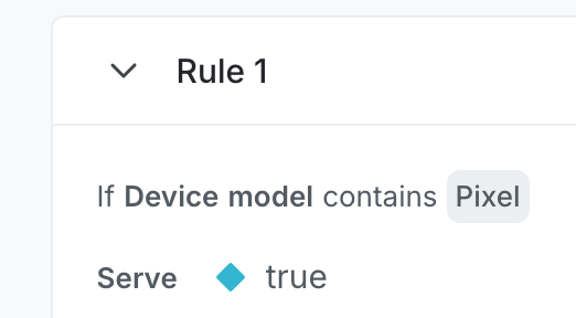 A mobile targeting rule using device model information.