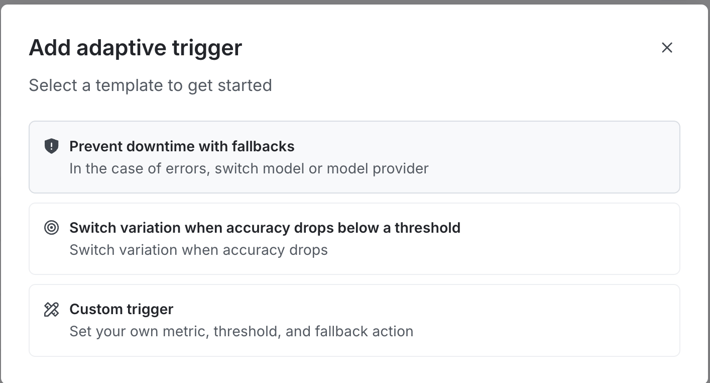 AgentControl adaptive trigger templates.