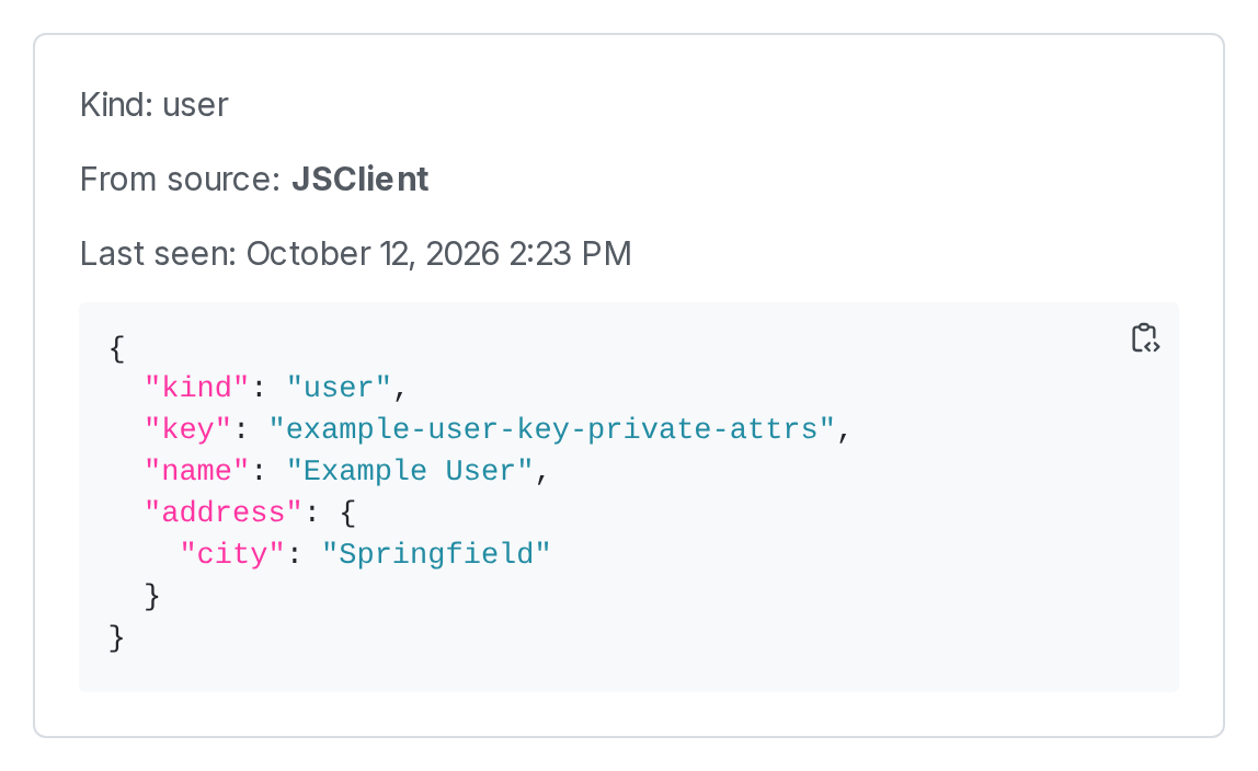 A user context with an instance version of "JSClient."