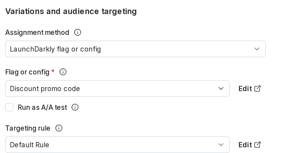 The "Audience targeting" section with the default rule chosen.