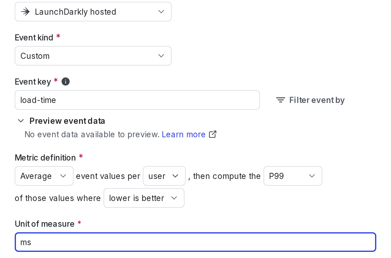 The metric creation dialog.