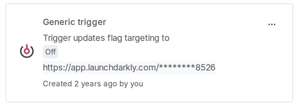 A trigger with the URL obscured.