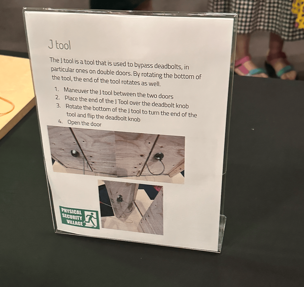 Photo of J-Tool instructions.