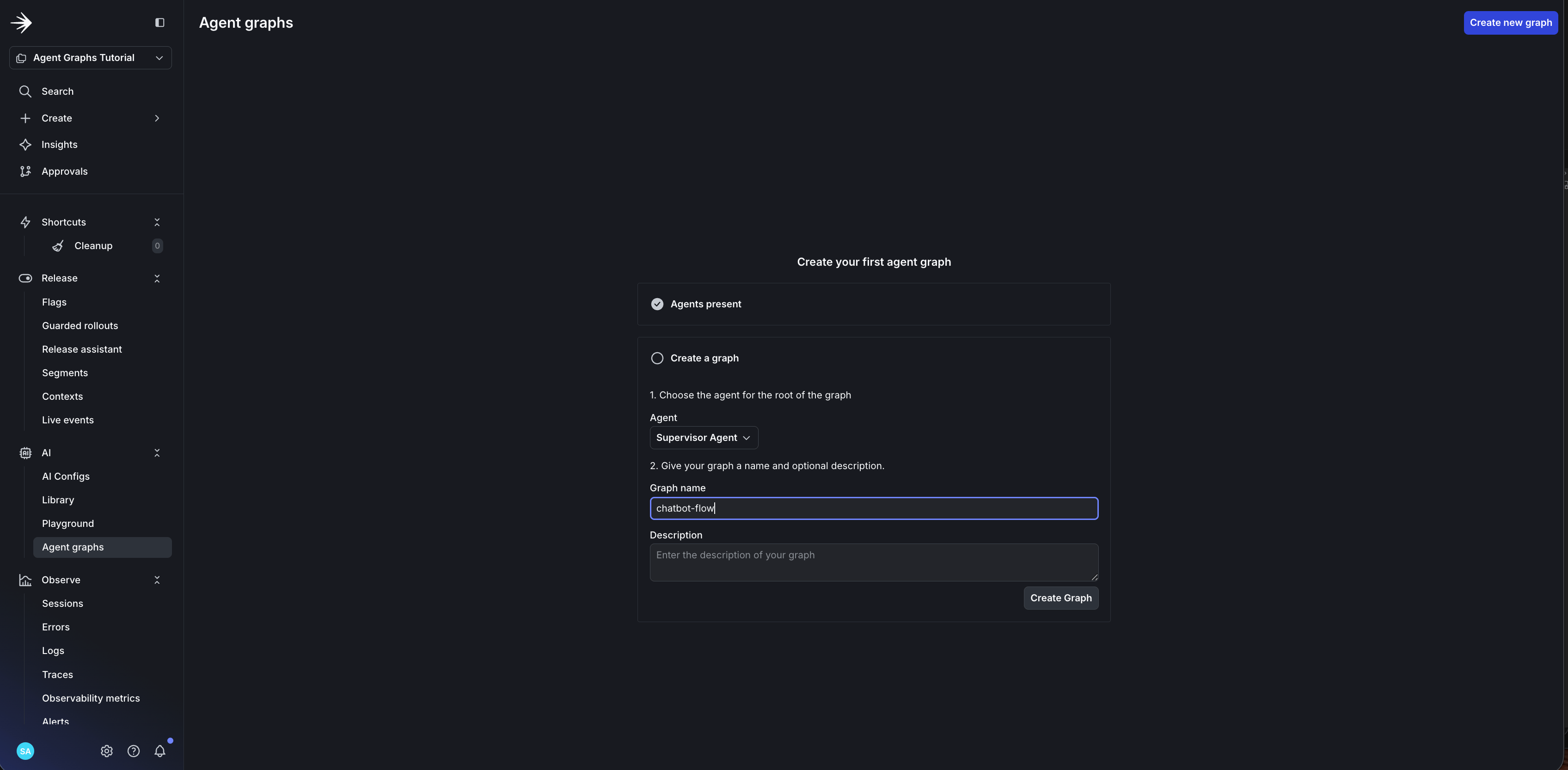 Creating your first agent graph