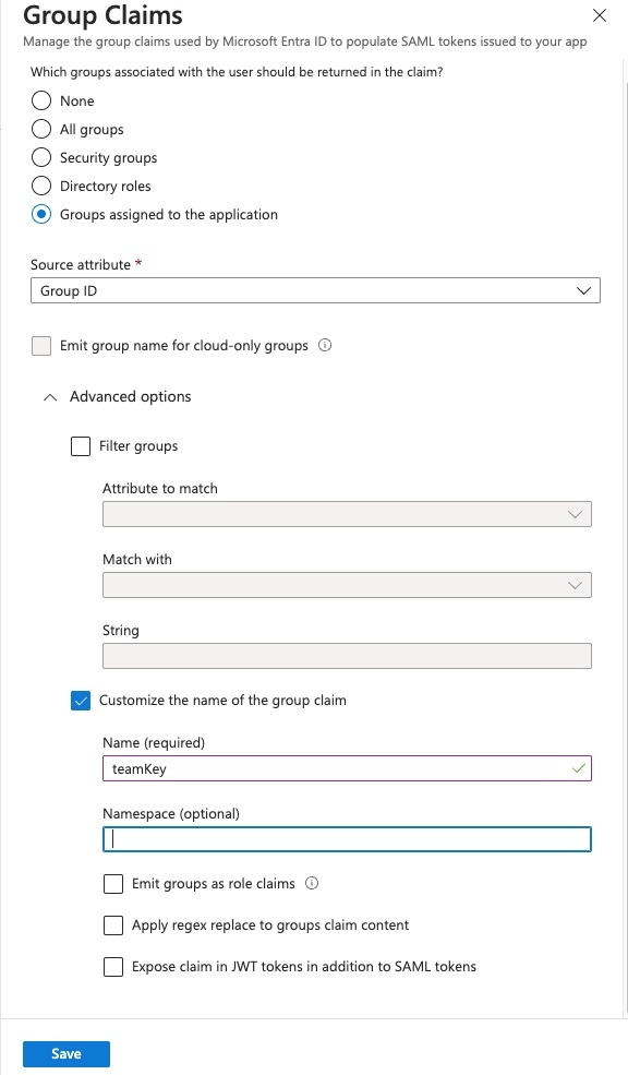 The "Group Claims" dialog.
