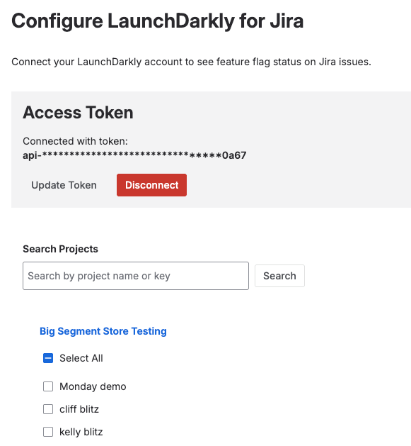 The Jira configuration screen.