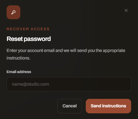 Launcher Forge developer dashboard password reset request