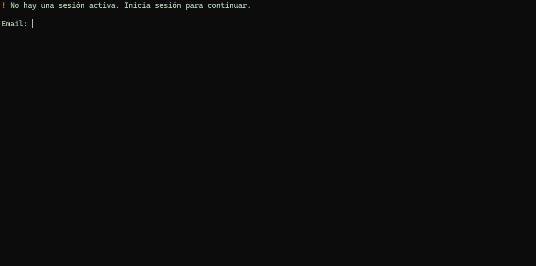 Launcher Forge CLI solicitando el correo de la cuenta de desarrollador
