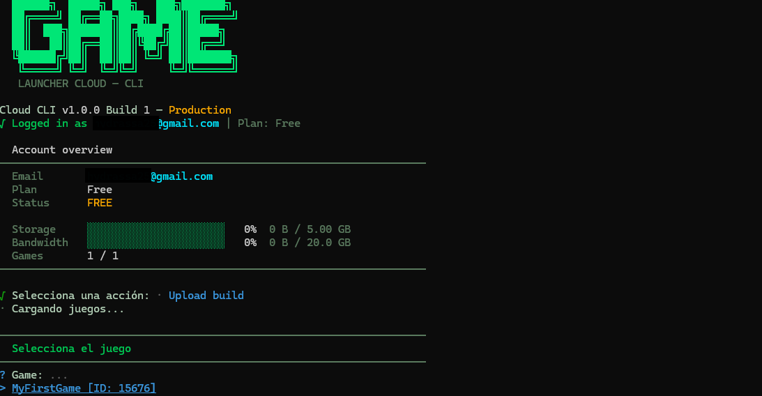 Launcher Forge CLI game selection showing the game name and Application ID