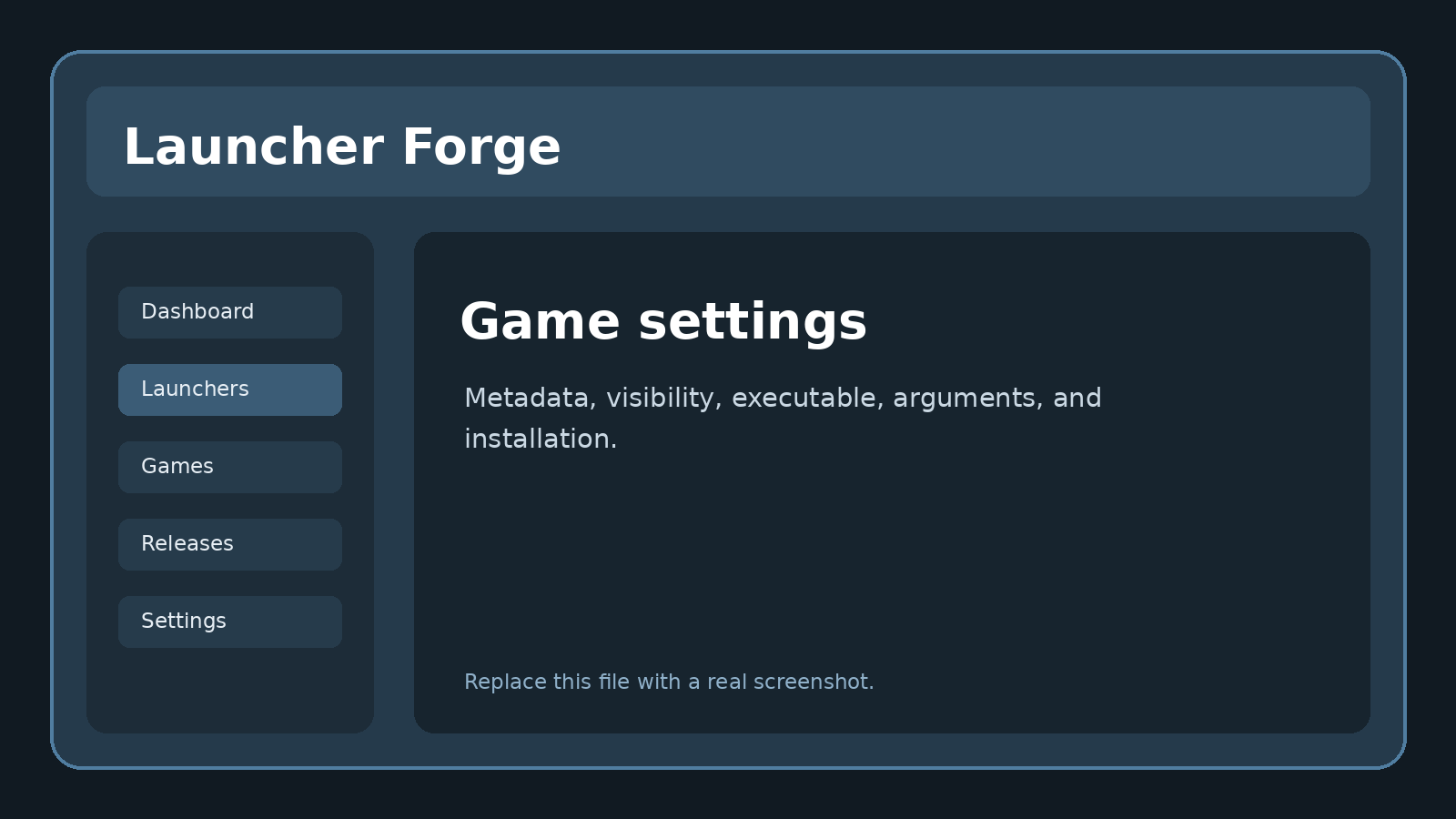 Game settings form