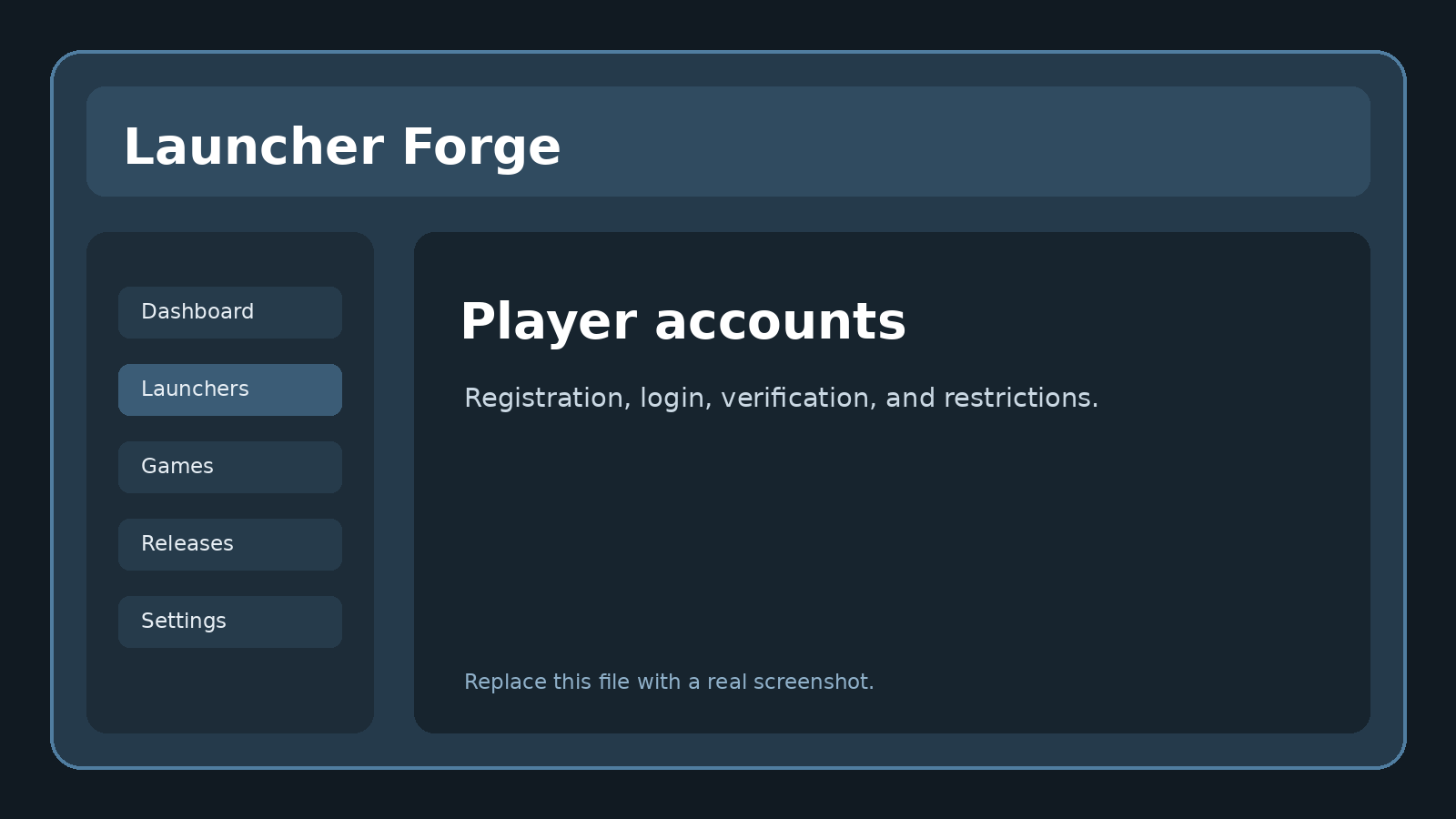 Player login and registration