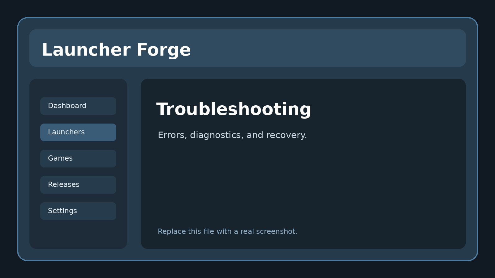 Launcher Forge troubleshooting