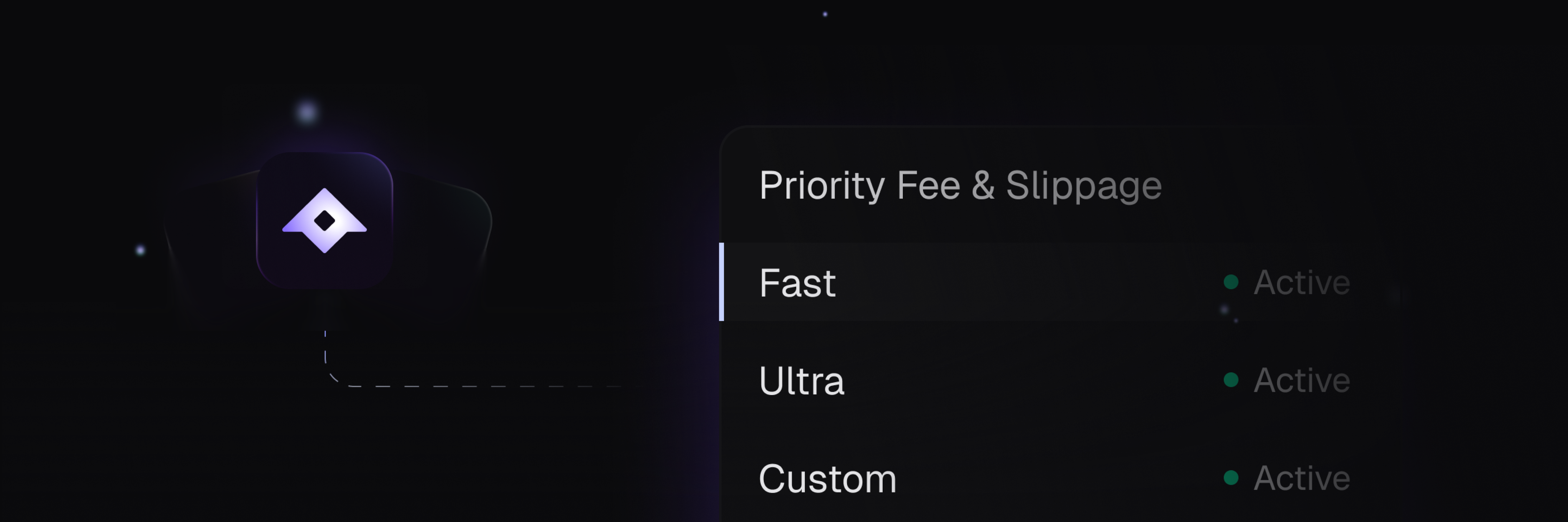 Launchpad Trade Priority Fee settings showing Fast, Ultra, and Custom modes