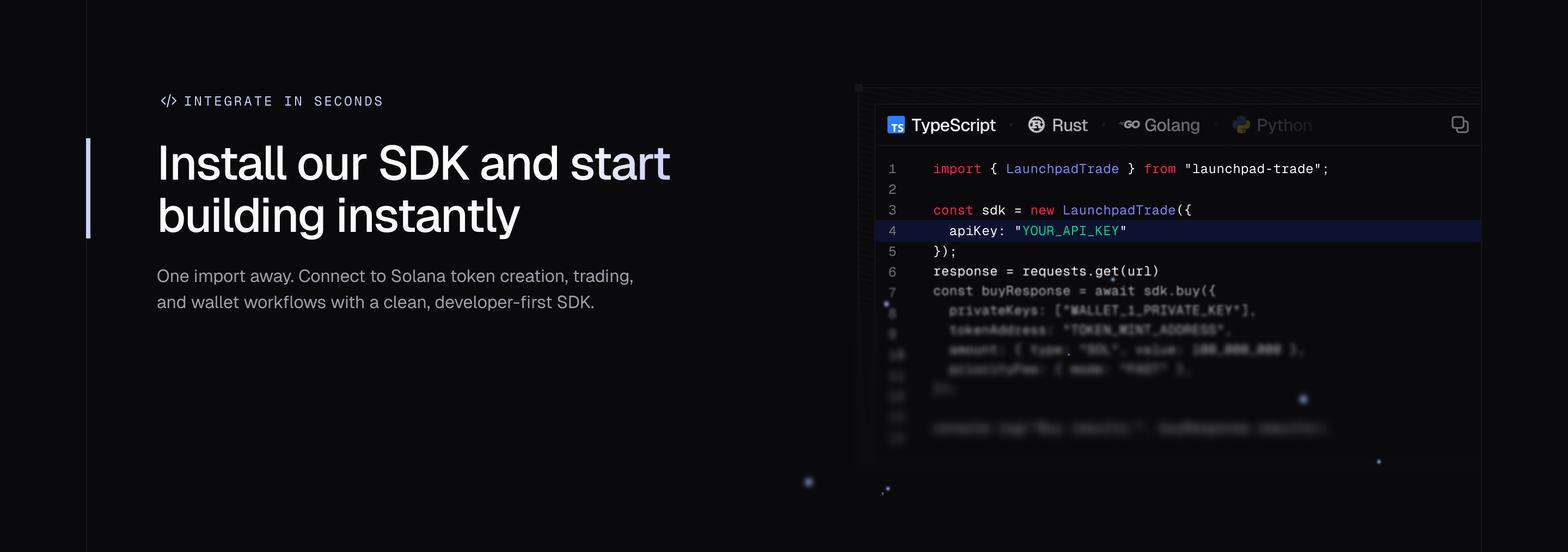 Launchpad Trade SDK - Install our SDK and start building instantly